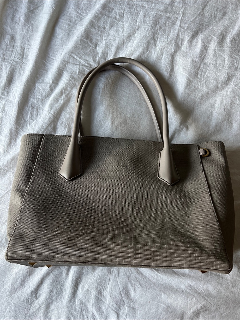 Dagne Dover Signature Tote Bag in Taupe